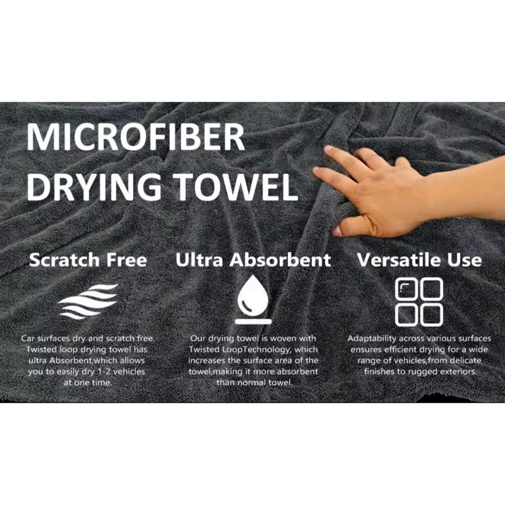 Twisted Loop Car Drying Micro Fiber Towel 1600GSM 40*60
